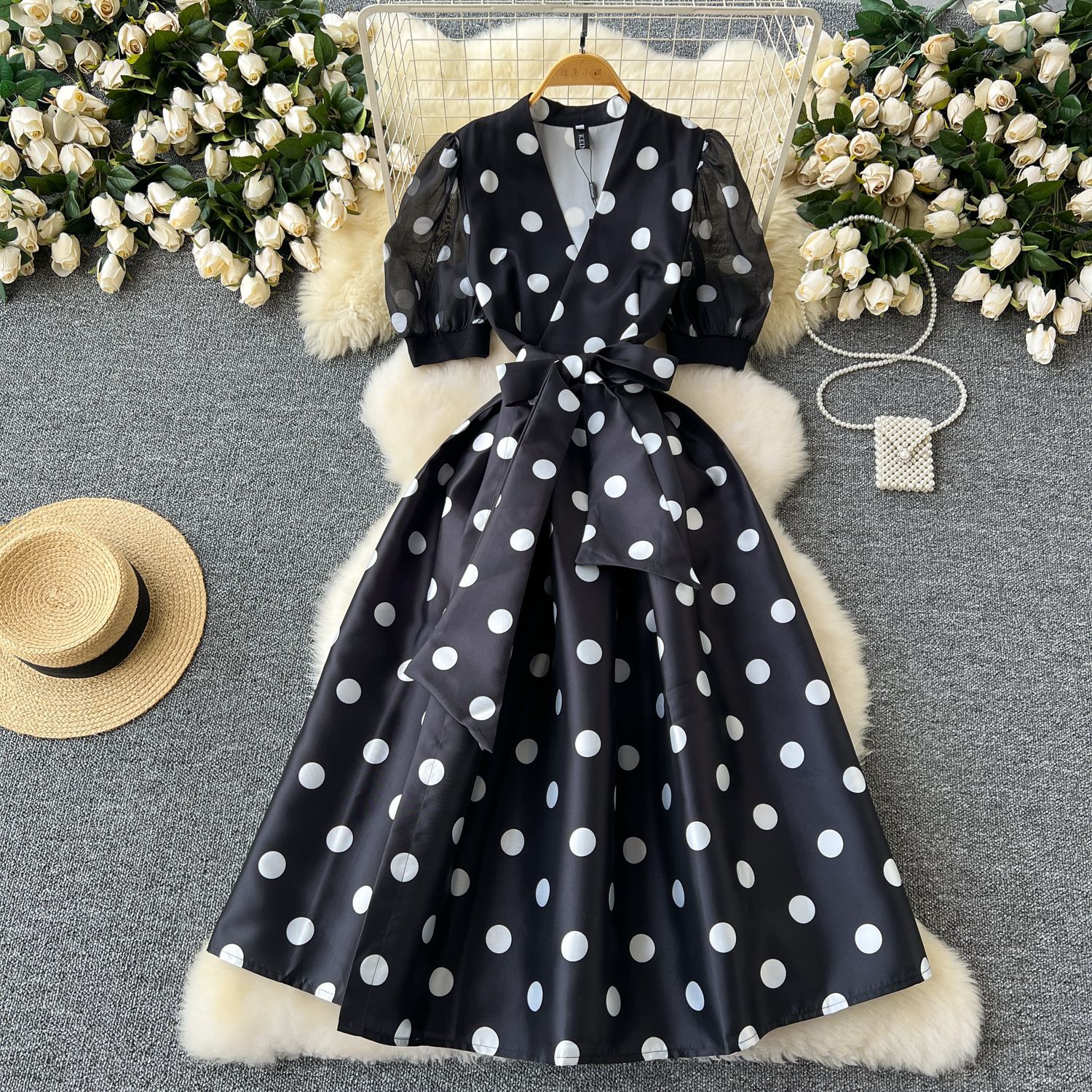 Formal Wear Gowns For Women - Dress Women Long Dresses Print Dot