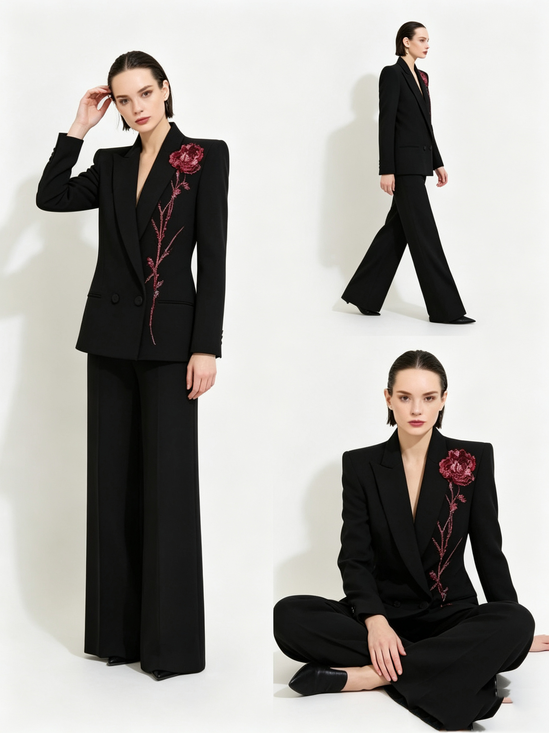 Women Formal Wear Black - Black Women Suits Set 2 Piece