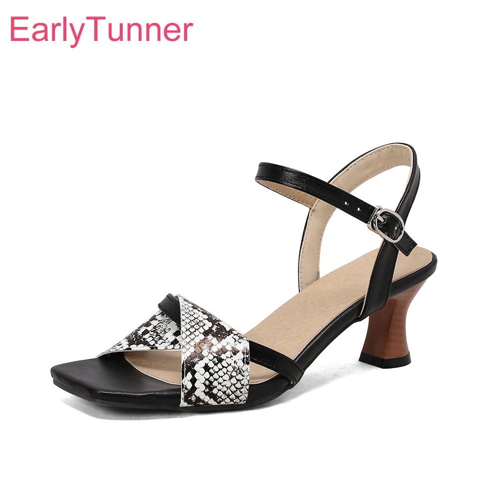 Kitten Heel Women - Summer Fashion Black Women Slingback Sandals