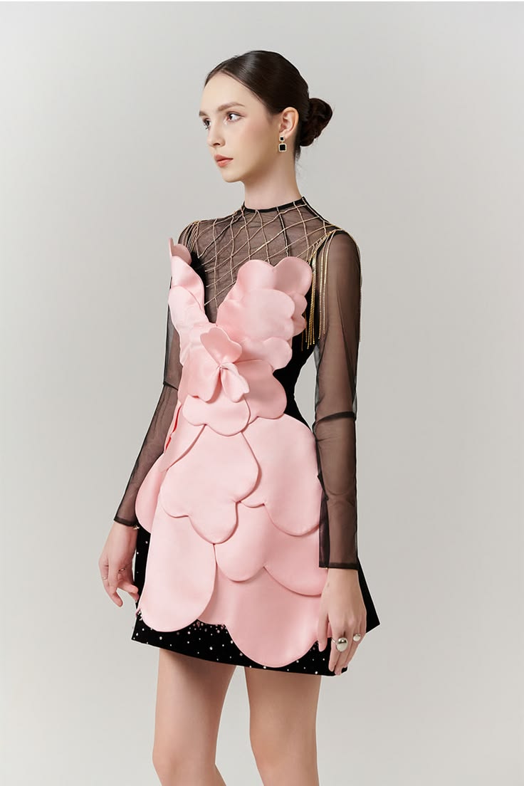 Gothic Black Pink Floral Mini  - Formal Wear Gowns For Women review and price