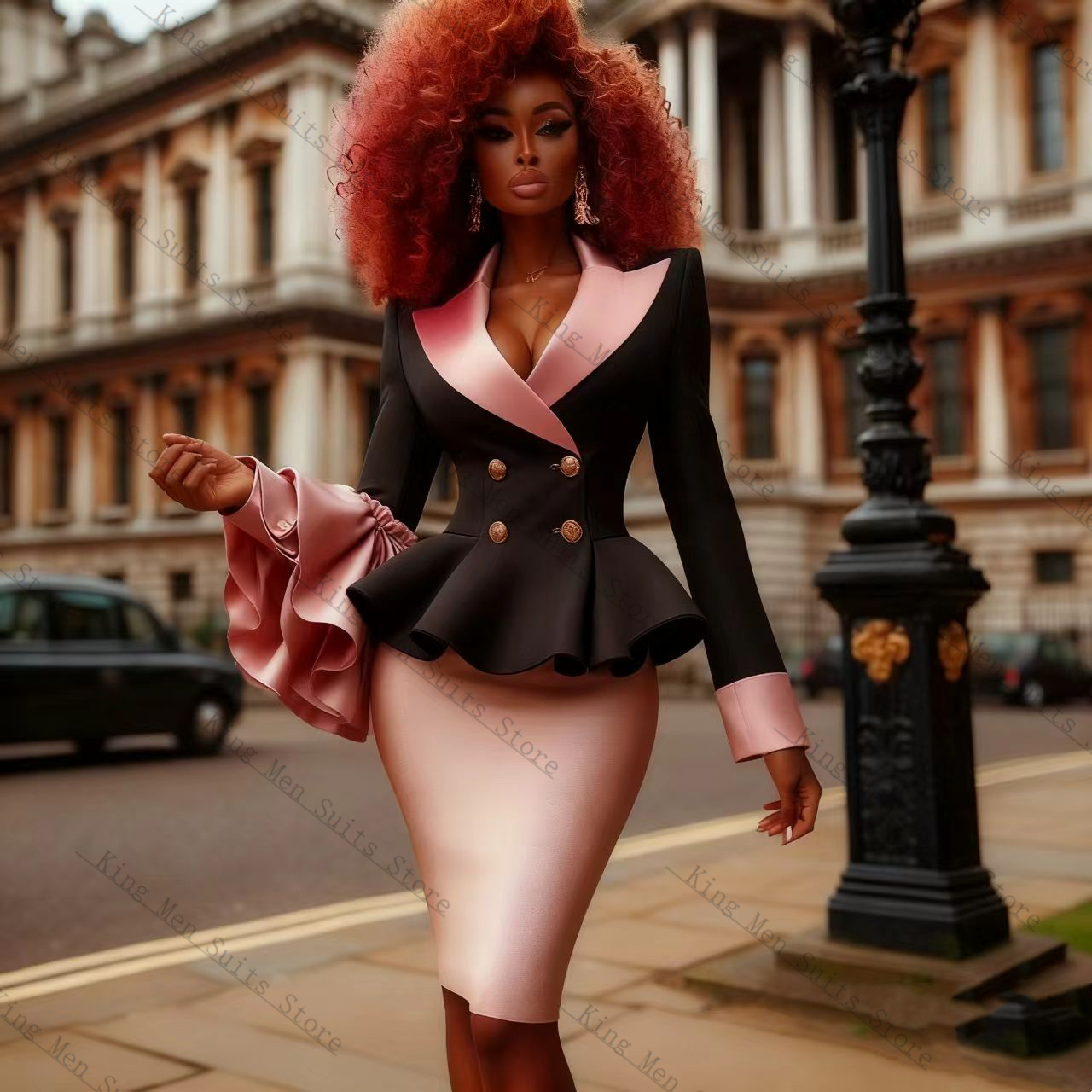 Black Pink Women Suit Set 2 Pc - Women Formal Wear Black review and price