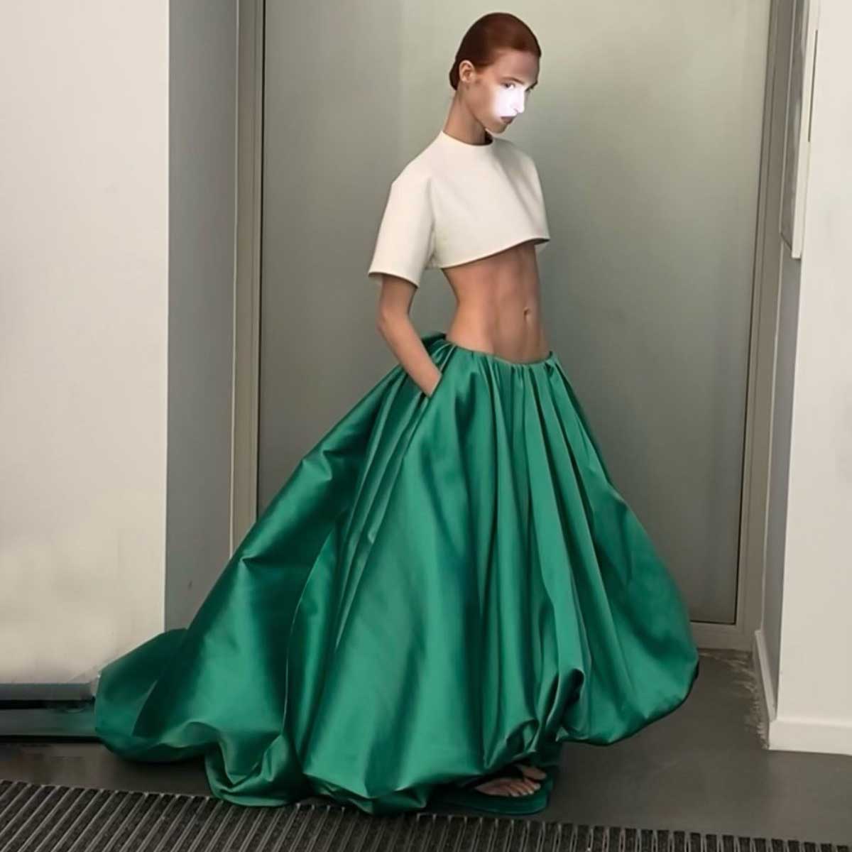 Stylish Green Ball Skirt with  - Women Formal Wear With Skirt review and price
