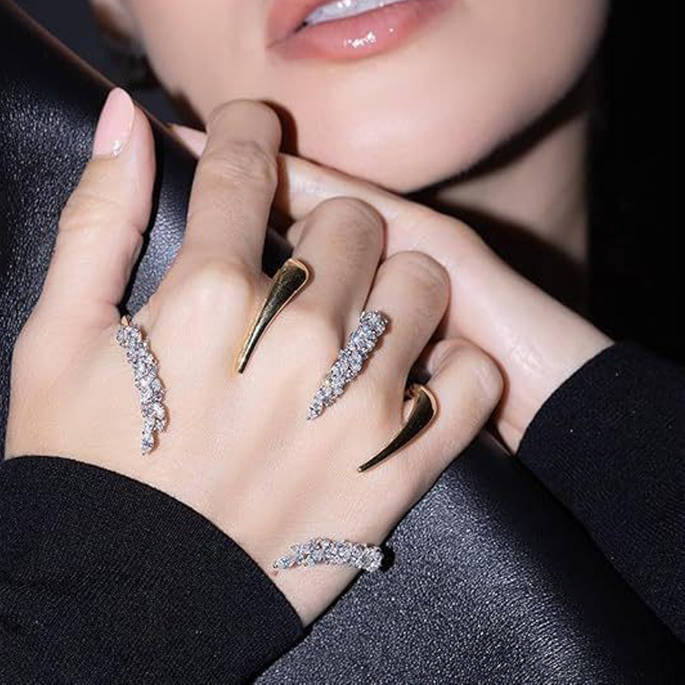 Edgy Wheat-Shape Crystal Open  - Women Formal Wear Look review and price