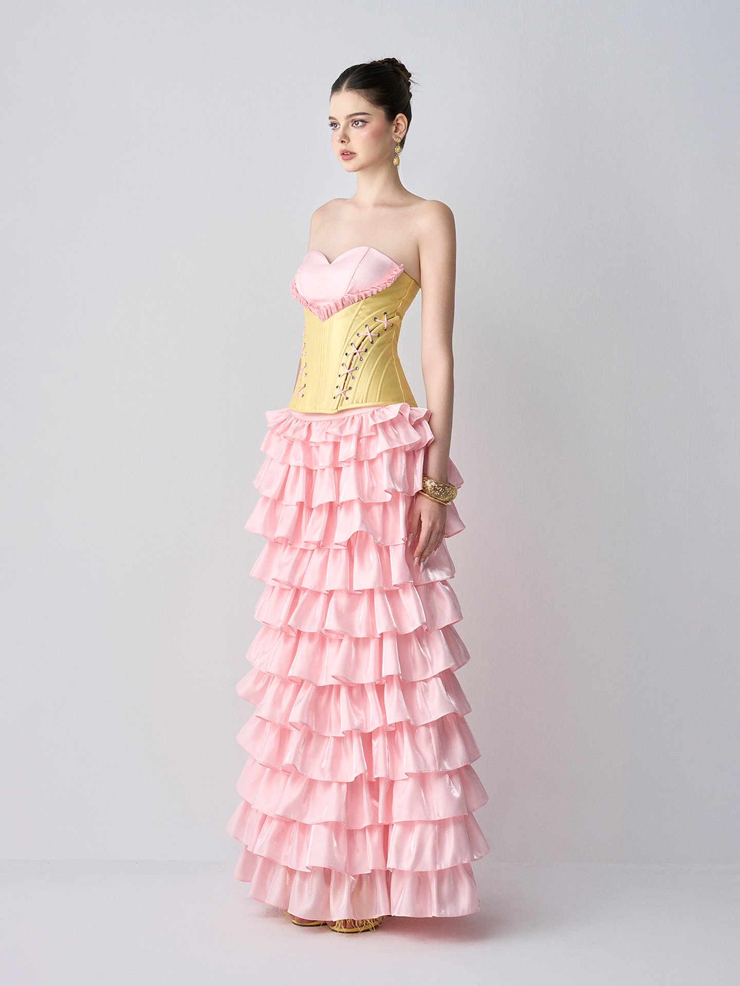 Pink Tiered Cake Skirt – High‑ - Women Formal Wear With Skirt review and price