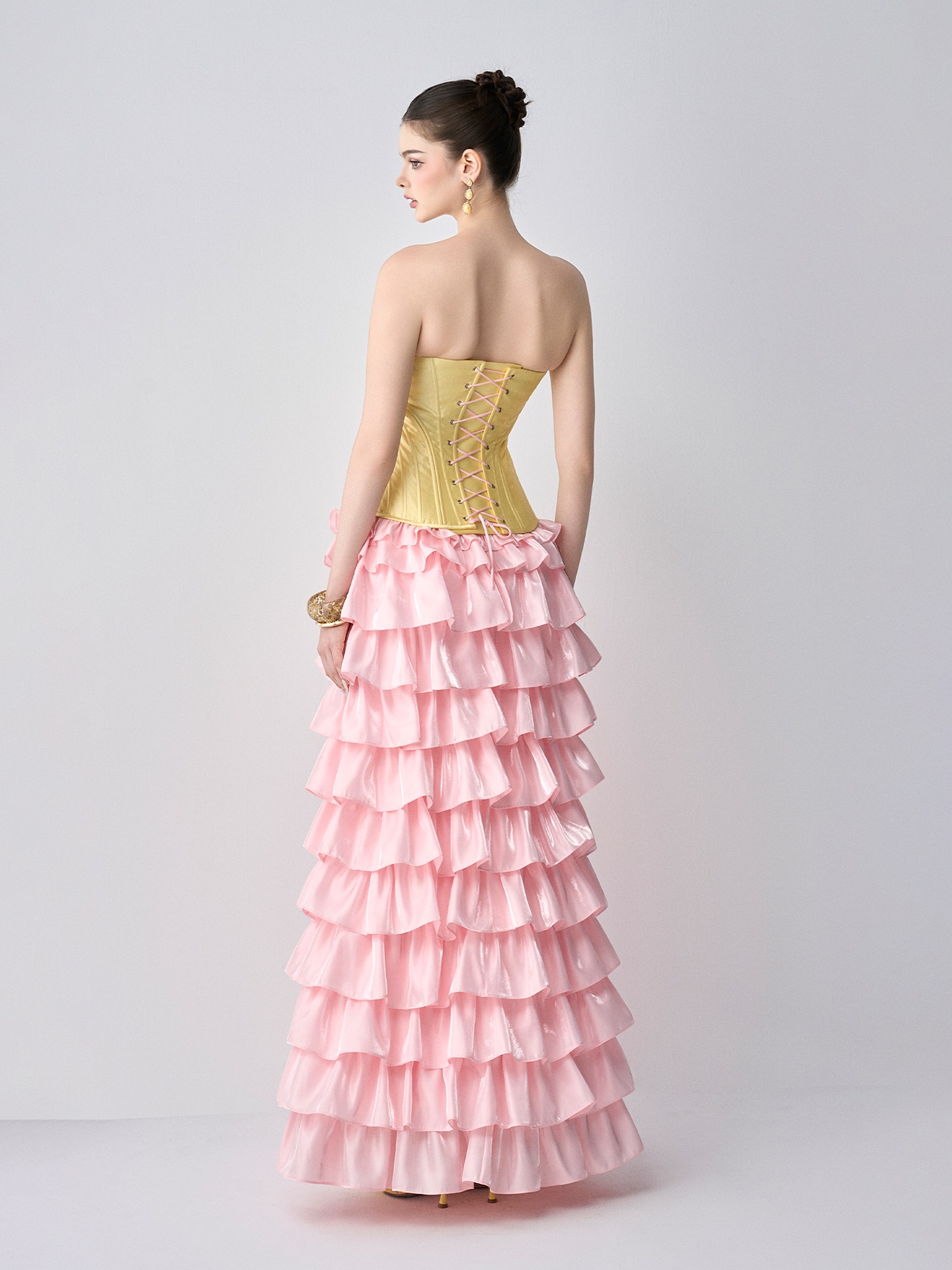 Pink Tiered Cake Skirt – High‑ - Women Formal Wear With Skirt review and price