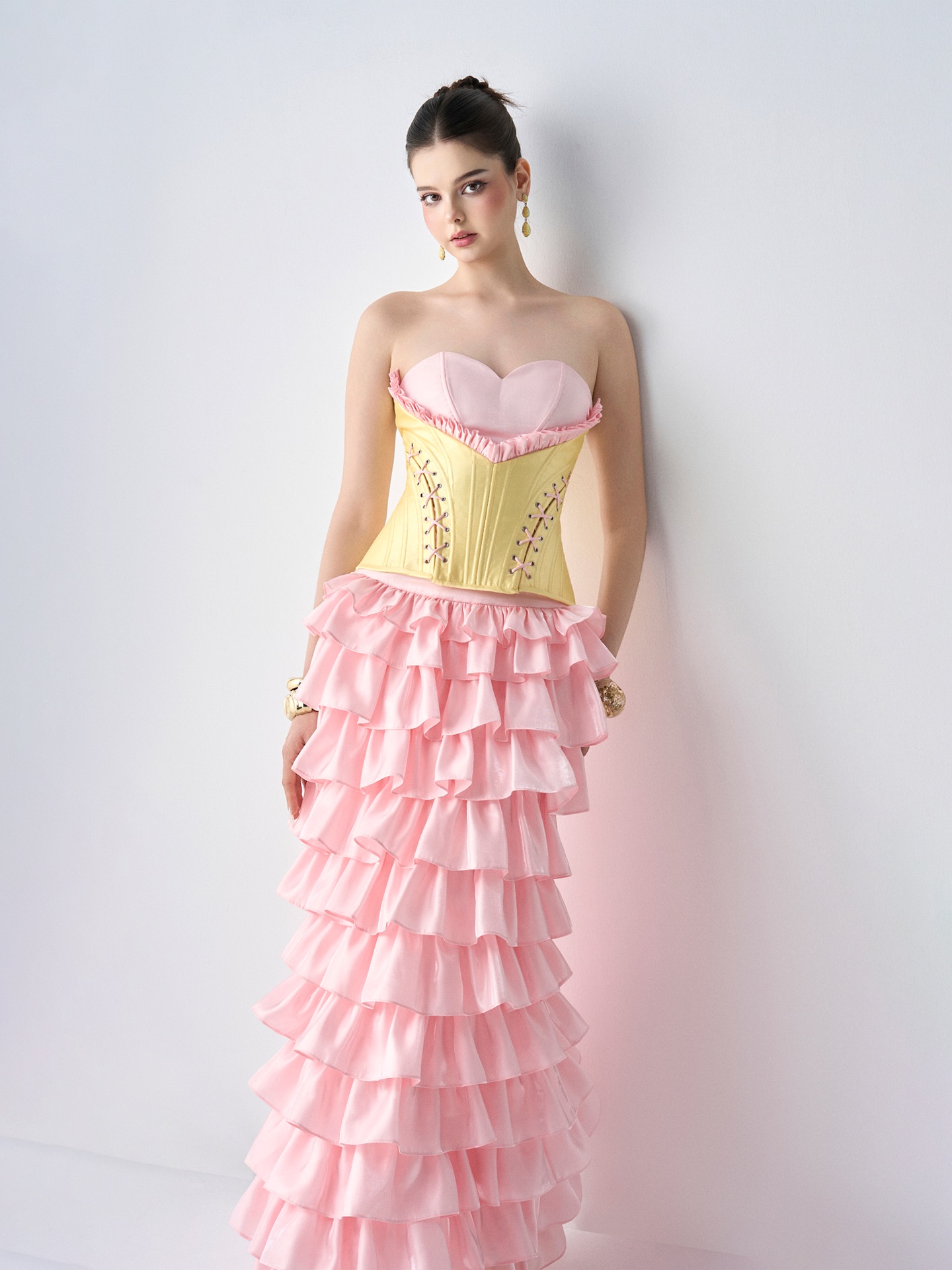 Pink Tiered Cake Skirt – High‑ - Women Formal Wear With Skirt review and price