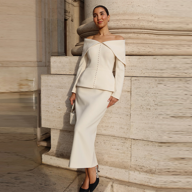 Elegant French White Peplum Tw - Formal Women'S Wear review and price