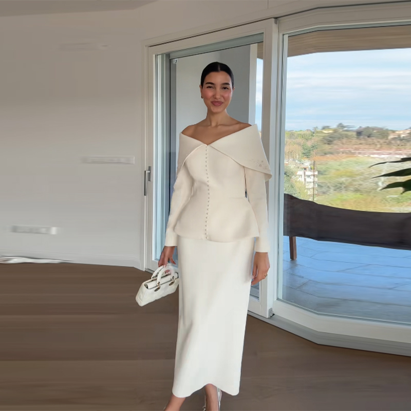 Elegant French White Peplum Tw - Formal Women'S Wear review and price