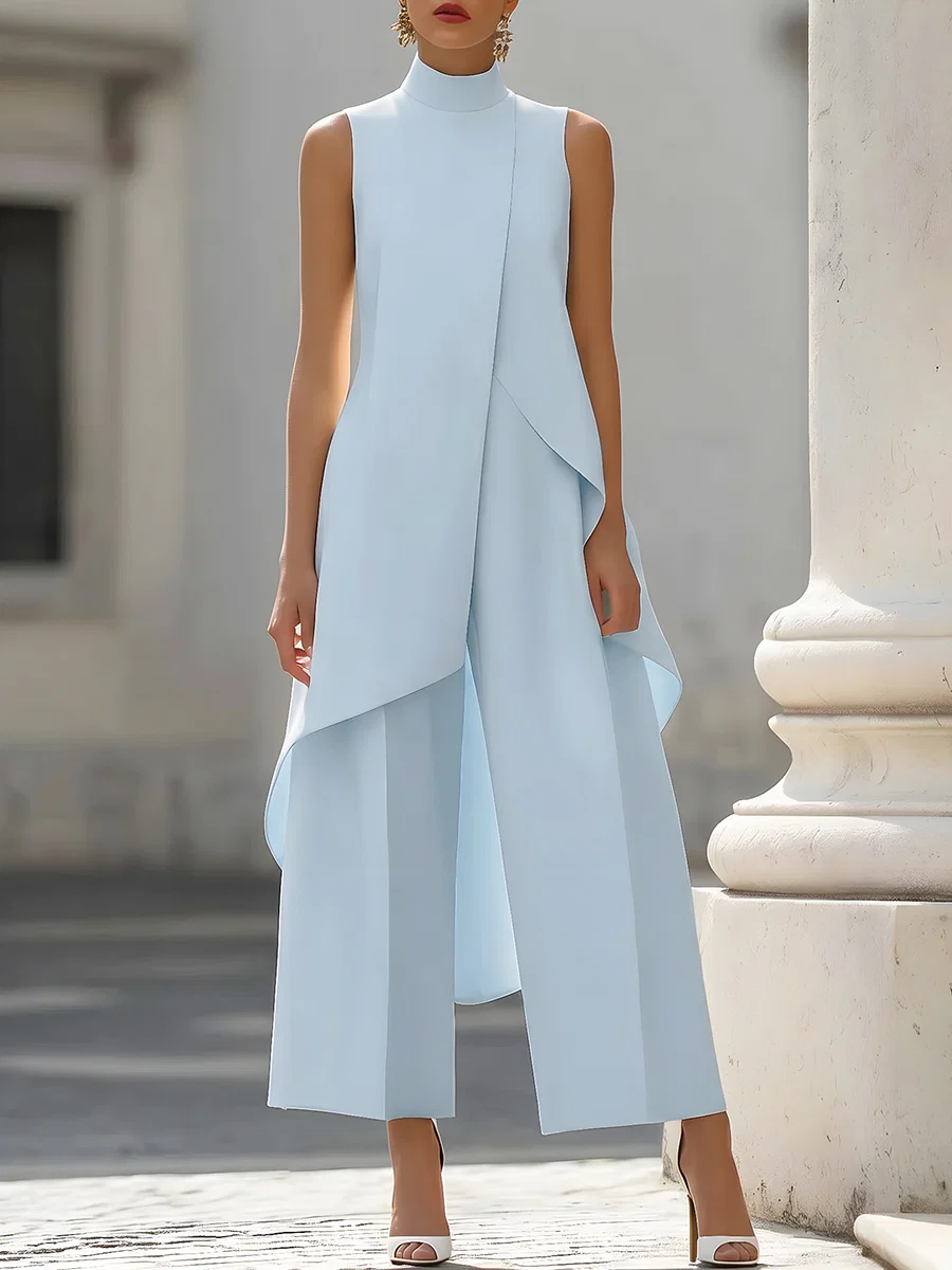 Sleeveless High Neck Asymmetri - Women'S Formal Wear Jumpsuit review and price