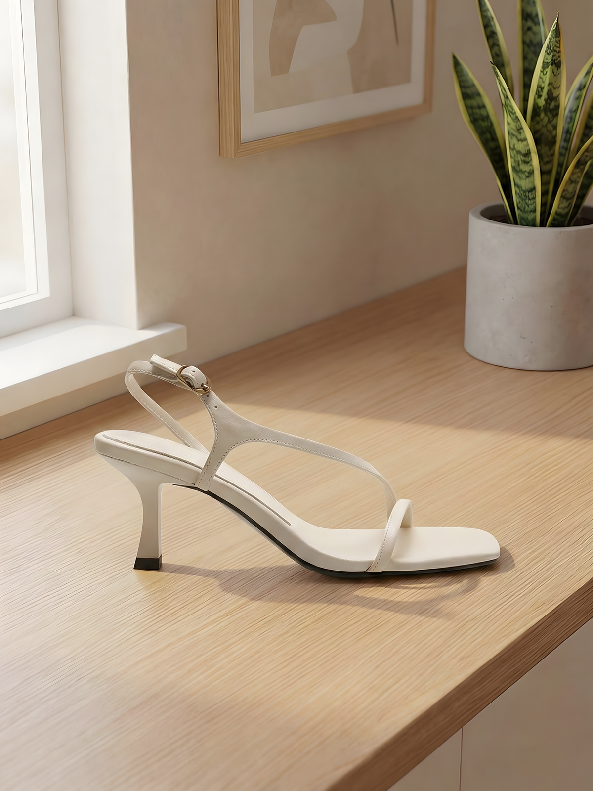 Elegant Genuine Leather Strapp - Kitten Heel Women review and price