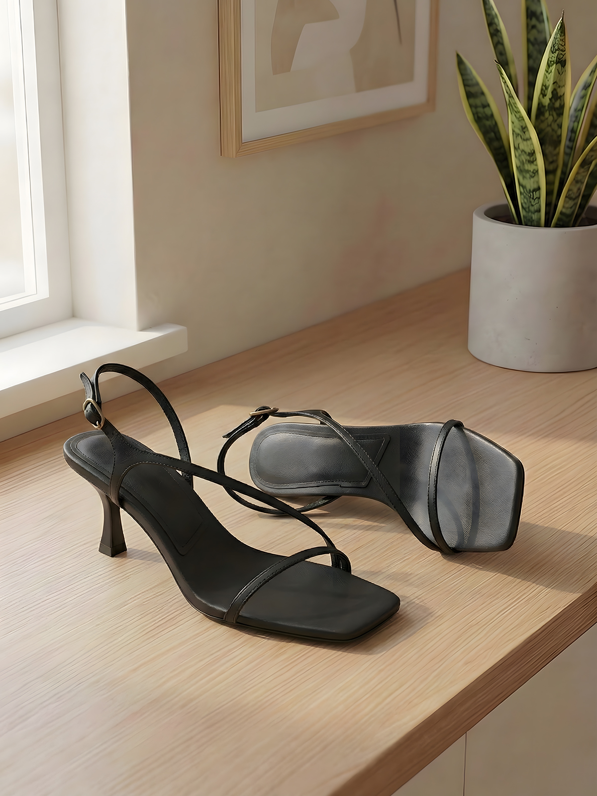 Elegant Genuine Leather Strapp - Kitten Heel Women review and price
