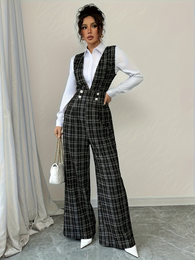 Women High Waist Wide Leg Plai - Women'S Formal Wear Jumpsuit review and price