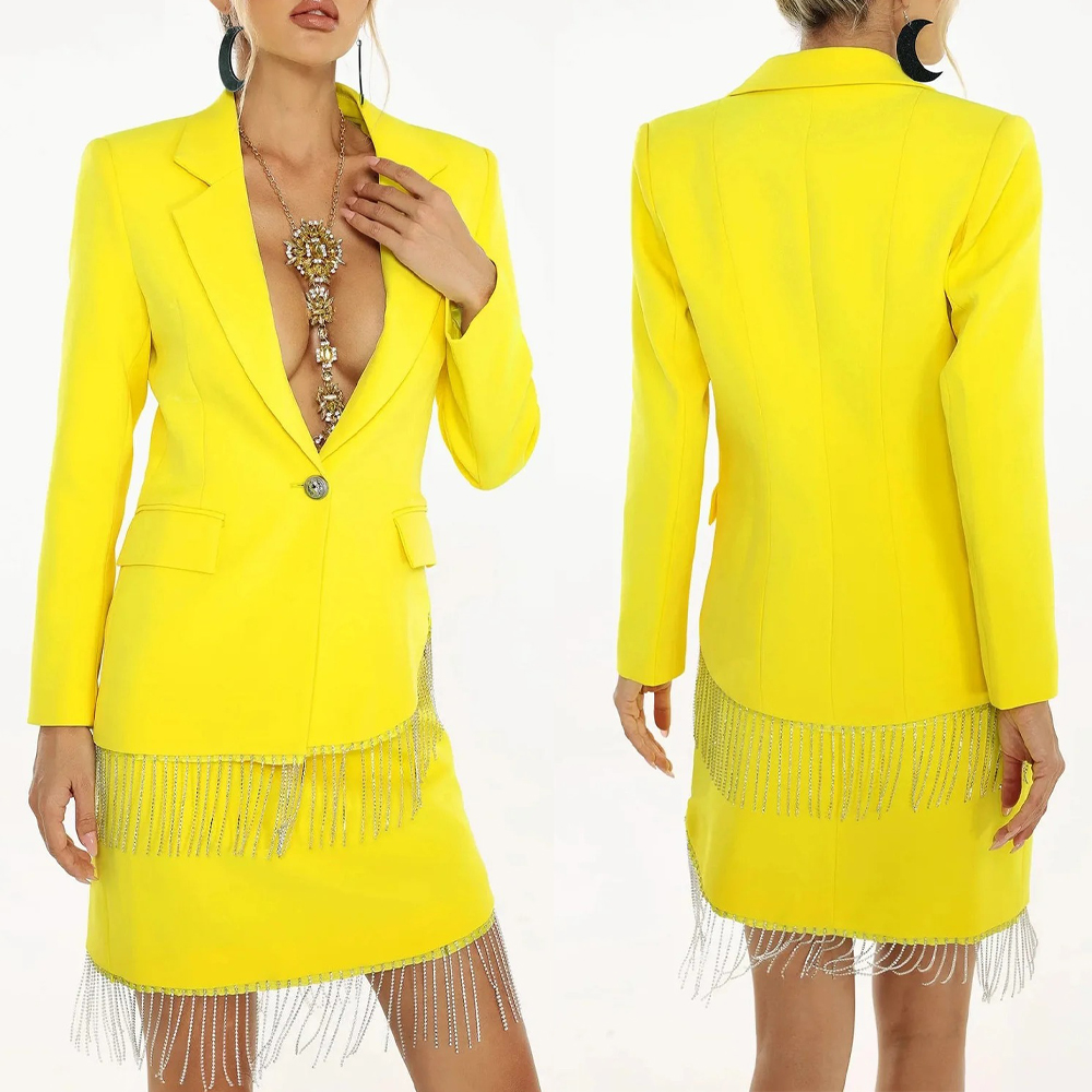 2 Pieces Bead Tassel Women Ski - Women Formal Wear With Skirt review and price
