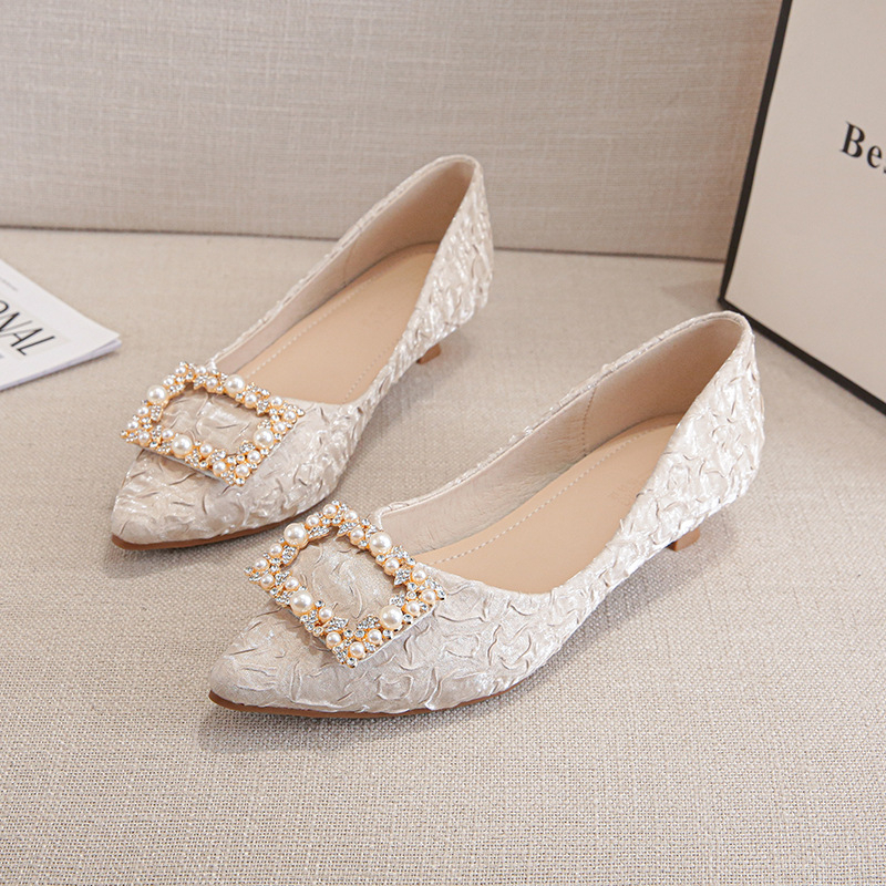 Ivory Textured Satin Pointed T - Kitten Heel Women review and price